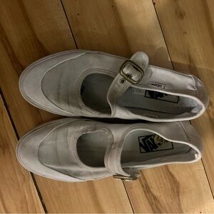 Vans White Mary Jane Sneakers with Buckle